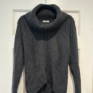 Ann Taylor Loft Wool Blend Cowl Neck Sweater - Charcoal Gray Sz XS